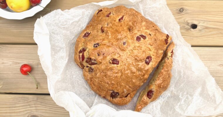 Cherry and Lemon Spelt Soda Bread