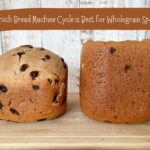 side by side picture of two loaves of wholegrain spelt bread